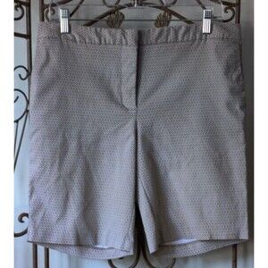 Mario Serrani Italy‎ Bermuda Shorts 10 Women Tan White Geometric Pockets